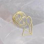 Gold Short Haircut Lady Brooch Statement Pendant Pin Fashion Jewelry Accessory