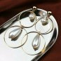 Gold Multi Pendant Pearl Hoop Drop Dangle Earrings Design Fashion Jewelry Trendy