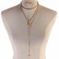 Gold Multi Layered Necklace Jesus Cross Pendant Statement Chain Jewelry Set