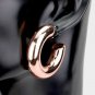 Rose Gold Round Shaped Hoop Simple Casual Style Fashion 1.5 Inch Hoop Earrings