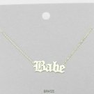 Gold BABE Pendant Style Statement Chain Word Necklace Fashion Jewelry Girl