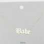 Gold BABE Pendant Style Statement Chain Word Necklace Fashion Jewelry Girl