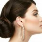 Gold Rhinestone Fun Fashion Stylish Trendy Bling Geometric Hexagon Hoop Earrings