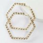 Gold Rhinestone Fun Fashion Stylish Trendy Bling Geometric Hexagon Hoop Earrings