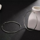 Simple Silver Round Hoop Earrings Circle Design Fashion Jewelry Trendy