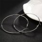 Simple Silver Round Hoop Earrings Circle Design Fashion Jewelry Trendy