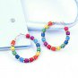 MultiColored Rainbow Round Geometric Fashion Stylish Trendy Fun Hoop Earrings