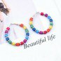 MultiColored Rainbow Round Geometric Fashion Stylish Trendy Fun Hoop Earrings