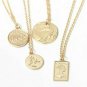 Gold MultiLayered Round Coin Necklace Pendant Chain Statement Jewelry Trendy