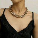 Big Gold Chunky Link Necklace Chain Metal Chunky Fashion Jewelry Simple Stylish