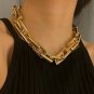 Big Gold Chunky Link Necklace Chain Metal Chunky Fashion Jewelry Simple Stylish