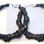Large Black Bamboo Textured Cute Door Knocker 3.5 Inches Casual Hoop Earrings