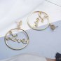 Gold LOVE Dangle Worded Phrase Fashion Jewelry Drop Hoop Statement Earrings