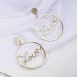 Gold LOVE Dangle Worded Phrase Fashion Jewelry Drop Hoop Statement Earrings