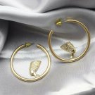 Gold Nefertiti Egyptian Queen Hoop Earrings Cute Stylish Fashion Jewelry Trendy