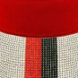Red Green Rhinestone Striped Patterned Summer Visor Hat Bling Fashion Statement