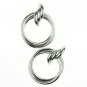 Silver Knot Hoop Clip On Earrings Casual Design Fashion Jewelry Womens 2.5 Inch