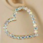 Gold Rhinestone Heart Shaped Fun Fashion 2 Inch Modern Stud Hoop Earrings