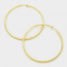 Simple Gold Hoop Clip On Earrings Casual Design Fashion Jewelry Womens 3 Inch