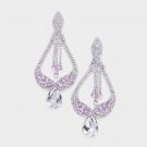 Lavender Oversized Chandelier Crystal Pendant Jewelry Fancy Drop Dangle Earrings