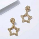 Modern Gold Star Abstract Geometric Design Metal Post Dangle Earrings Trend 2.25