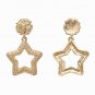 Modern Gold Star Abstract Geometric Design Metal Post Dangle Earrings Trend 2.25