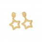 Modern Gold Star Abstract Geometric Design Metal Post Dangle Earrings Trend 2.25