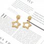 Modern Gold Star Abstract Geometric Design Metal Post Dangle Earrings Trend 2.25