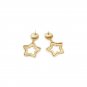 Modern Gold Star Abstract Geometric Design Metal Post Dangle Earrings Trend 2.25