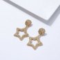 Modern Gold Star Abstract Geometric Design Metal Post Dangle Earrings Trend 2.25