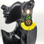Yellow Colorful Beaded Pineapple Fun Fashion Stylish Trendy Fan Dangle Earrings