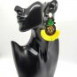 Yellow Colorful Beaded Pineapple Fun Fashion Stylish Trendy Fan Dangle Earrings