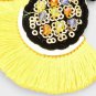 Yellow Colorful Beaded Pineapple Fun Fashion Stylish Trendy Fan Dangle Earrings