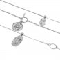 Silver Face Head MultiLayered Coin Necklace Pendant Chain Jewelry Trendy Style