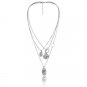 Silver Face Head MultiLayered Coin Necklace Pendant Chain Jewelry Trendy Style