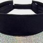 Black Abalone Rhinestone Crystal Summer Visor Hat Bling Fashion Statement Style