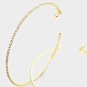 Crystal Gold Hoop Clip On Earrings Casual Design Fashion Jewelry Womens 4" Large