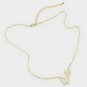 Gold Butterfly Necklace Double Pendant Chain Statement Charm Fashion Jewelry