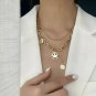 Gold Smiley Face Head MultiLayered Necklace Pendant Chain Jewelry Trendy Style