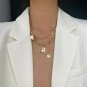 Gold Smiley Face Head MultiLayered Necklace Pendant Chain Jewelry Trendy Style