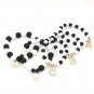 Black White Gold Lock Beads MultiLayered Stretch Bracelet Cute Fashion Accessory