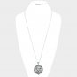 Long Silver Hands Necklace Round Magnifying Glass Pendant Chain Jewelry Trendy