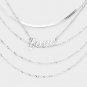 Silver LOVE Multi Layered Necklace Worded Pendant Statement Chain Jewelry Set