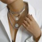 Silver MultiLayered Coin Choker Necklace Pendant Chain Jewelry Cute Trendy Style