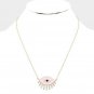 Pink Gold Crystal Evil Eye Necklace Pendant Style Statement Chain Trendy Jewelry