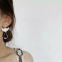 Gold Pearl White Cupid Angel Pendant Fashion Cute Trendy Dangle Drop Earrings