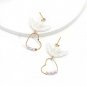 Gold Pearl White Cupid Angel Pendant Fashion Cute Trendy Dangle Drop Earrings
