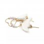 Gold Pearl White Cupid Angel Pendant Fashion Cute Trendy Dangle Drop Earrings