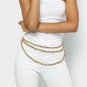 Layered Gold Clear Rhinestone Bling Accent Cute Fashion Jewelry Trend Chain Belt