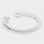 Silver Twisted Rope Cable Cuff Fashion Bracelet Bangle Casual Metal Jewelry
